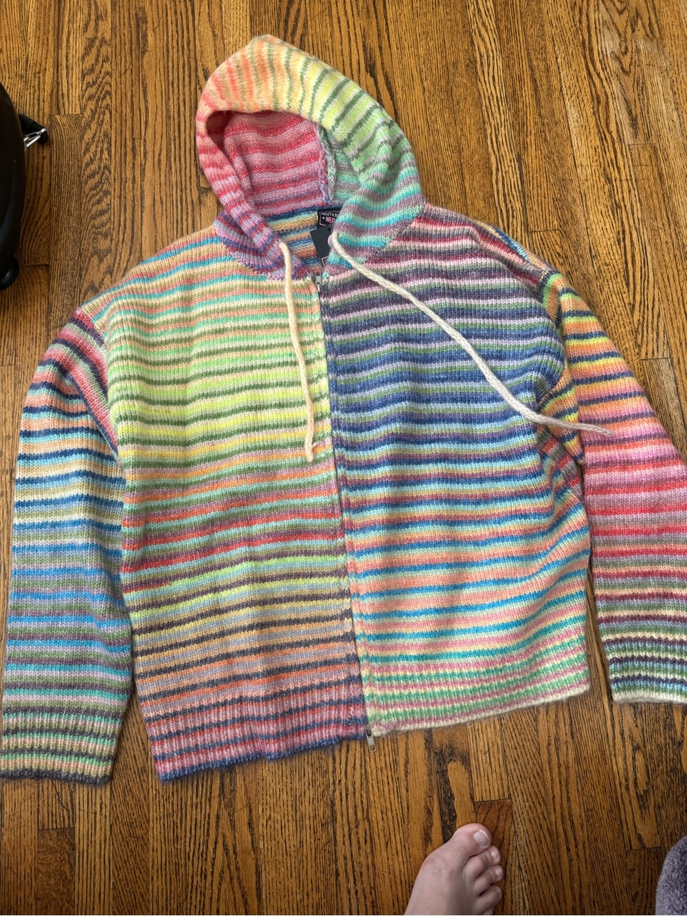 Multicolor Striped Hoodie Sweater - Women